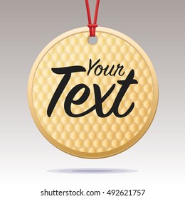 Vector golden badge for text. Icon for design