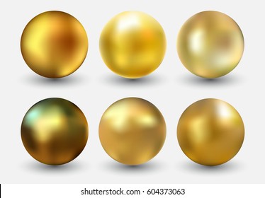 Vector Golden Ball.Realistic Gold Sphere.