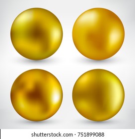 Realistic Gold Spherevector Golden Ball Stock Vector (Royalty Free ...