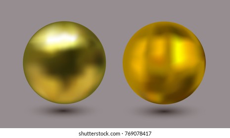 Vector golden ball.Realistic gold sphere.