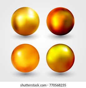 Vector golden ball.Realistic gold sphere.