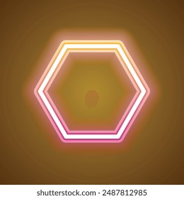 Vector of golden banner design. Hexagon baner. 