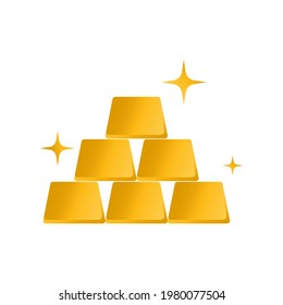 Vector Golden Bars Pyramid Icon. vector illustration