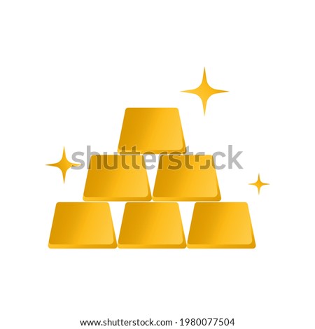 Vector Golden Bars Pyramid Icon. vector illustration