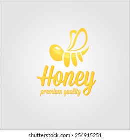 vector golden bee icon or logo . abstract bee silhouette