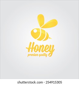 vector golden bee icon or logo . abstract bee silhouette