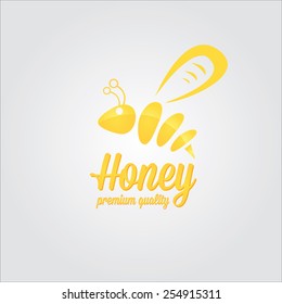 vector golden bee icon or logo . abstract bee silhouette