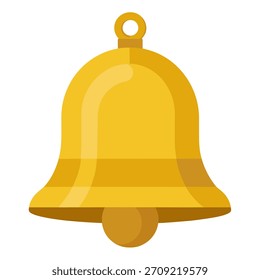 Vector de la campana de oro sobre fondo blanco