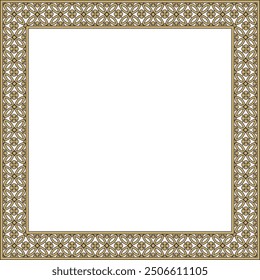 Vector golden with black Chinese rectangle, frame. Square ornaments of oriental peoples, korea, taiwan, china, hong kong, indonesia
