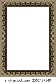 Vector golden with black Chinese rectangle, frame. Square ornaments of oriental peoples, korea, taiwan, china, hong kong, indonesia
