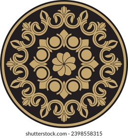 Vektor-goldfarbene und schwarze runde türkische Ornamente. Endloser ottomanischer Nationalkreis.