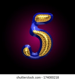 vector golden and blue letter