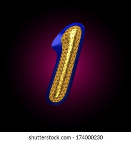 vector golden and blue letter