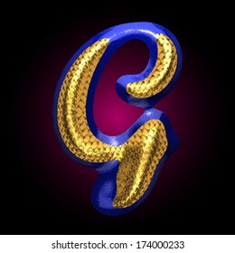 vector golden and blue letter