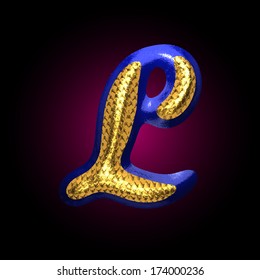vector golden and blue letter