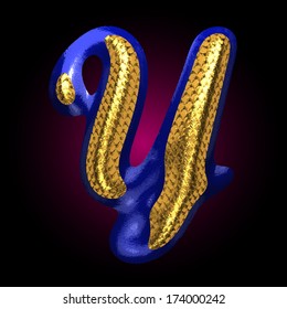 vector golden and blue letter