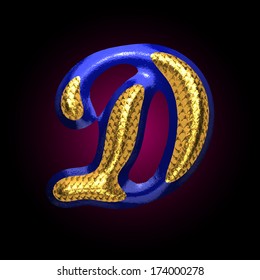 vector golden and blue letter