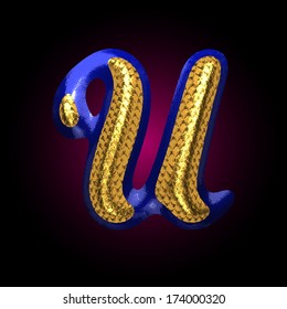 vector golden and blue letter