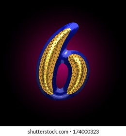 vector golden and blue letter