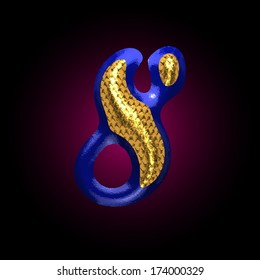 vector golden and blue letter