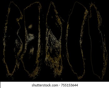 Vector golden brushes collection.