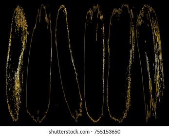 Vector golden brushes collection.