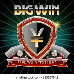 Vector golden casino logo Big win