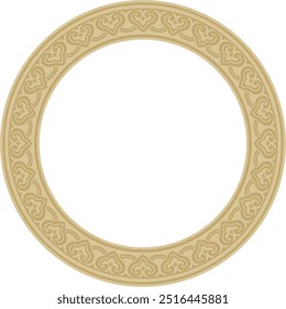 Vector golden Chinese circle, ring, frame.  Round ornaments of oriental peoples, korea, taiwan, china, hong kong, indonesia
