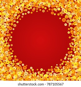Vector golden Chinese New Year coins greeting frame