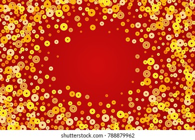 Vector golden Chinese New Year coins greeting frame