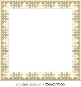 Vector golden Chinese rectangle, frame. Square ornaments of oriental peoples, korea, taiwan, china, hong kong, indonesia
