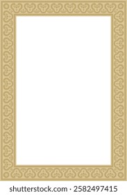 Vector golden Chinese rectangle, frame. Square ornaments of oriental peoples, korea, taiwan, china, hong kong, indonesia
