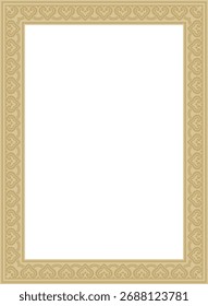 Vector golden Chinese rectangle, frame. Square ornaments of oriental peoples, korea, taiwan, china, hong kong, indonesia

