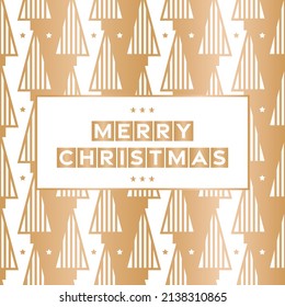 Vector golden Christmas card seamless pattern