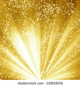 Vector golden christmas or festive background with soft highlights and  shades