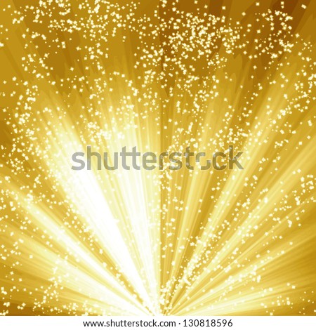 Vector golden christmas or festive background with soft highlights and  shades