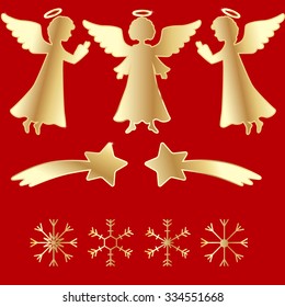 Vector Golden Christmas set