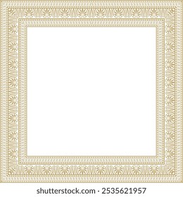 Vector golden classic Greek square ornament. Rectangle of Ancient Greece and Roman Empire. Byzantine painting of walls, floors and ceilings. Decoration of European palaces.
