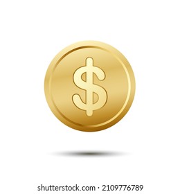 moneda de oro vectorial con signo de dólar