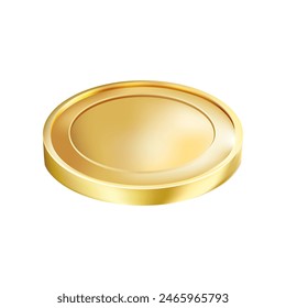 Vector golden coin. Simple design. Isolated on a white background. Gold money.