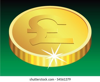 vector golden coin with a sparkle