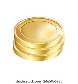 Moneda de oro de Vector sin signo. Diseño sencillo. Aislado sobre un fondo blanco. Dinero de oro.