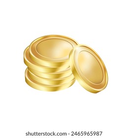 Moneda de oro de Vector sin signo. Diseño sencillo. Aislado sobre un fondo blanco. Dinero de oro.