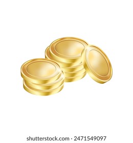 Vector golden coin without sign. Simple design. Isolated on a white background. Gold money.