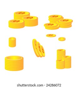 Vector golden coins