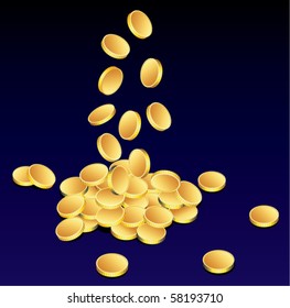 vector golden coins