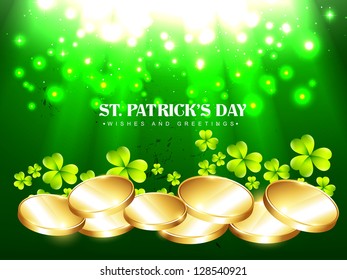 vector golden coins saint patrick's day design