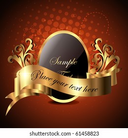 Vektor-goldene Farbemblem-Design-Illustration