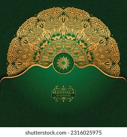 Vector golden color mandala art