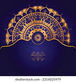 Vector golden color mandala art